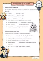Vorschau - Arbeitsblätter - A vampire is scarier than a ghost - Let's practice comparatives! - Seite 1