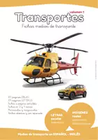 Vista previa - Hojas de trabajo - Fichas transportes LETRA LIGADA ES-EN REALES Vol.1 - Portada