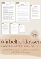 Vorschau - Arbeitsblätter - Arbeitsblätter: Wirbeltierklassen - Differenzierung - Deckblatt
