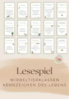 Vorschau - Spiele - Lesespiel: Wirbeltierklassen & Kennzeichen des Lebens - Deckblatt