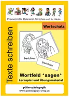 Vorschau - Spiele - Aufsatztechnische Übungen - Wortfeld *sagen* - Deckblatt