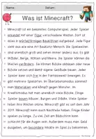 Vorschau - Arbeitsblätter - Text der Woche - MINECRAFT / Lesetext / Lesekonferenz - Seite 1