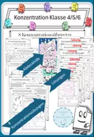 Vorschau - Arbeitsblätter - Konzentrationsübungen Klasse 4-6, mit Lösungen - Deckblatt