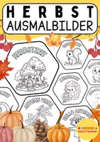 Vorschau - Mal- und Bastelvorlagen - Kreative Herbst Ausmalbilder für den Kunstunterricht (Klasse 3-6) – Ideal für Grundschule - Deckblatt