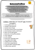 Vorschau - Arbeitsblätter - Übungen: Konzessivsätze (obwohl ,trotzdem ) - Seite 2