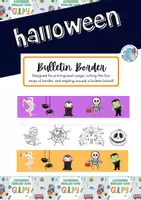 Vista previa - Manualidades / Dibujos para colorear - Halloween bulletin border - Portada