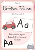 Vorschau - Aufgabenkarten - Buchstaben Fahrbahn in Deutschschweizer Basisschrift - Deckblatt