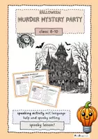 Vorschau - Arbeitsblätter - Halloween mystery! Murder mystery party - Deckblatt