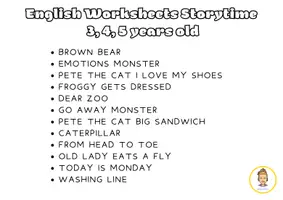 Προεπισκόπηση - Φύλλα εργασίας - English Worksheets Storytime - 3, 4, 5 ετών - Σελίδα 1