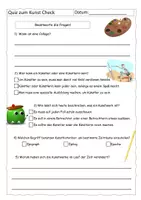Vorschau - Arbeitsblätter - Quiz zum Kunst-Check (mit Lösung) - Deckblatt