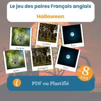 Aperçu - Apprentissages en autonomie - Jeu des paires Français / Anglais sur Halloween - Page de couverture