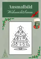 Vorschau - Mal- und Bastelvorlagen - Ausmalbild Weihnachtsbaum - Deckblatt