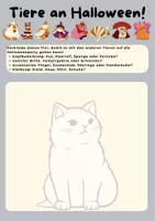 Vorschau - Arbeitsblätter - Tiere verkleiden sich für Halloween (Kunst, Vertretung) - Seite 1