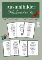 Vorschau - Mal- und Bastelvorlagen - Materialpaket Ausmal- und Fensterbilder, Wichtel, Kerzen, NussknackerInnen - Seite 1