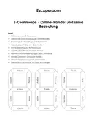 Vorschau - Stationenlernen - Escape Room: E-Commerce - Online-Handel und seine Bedeutung - Deckblatt