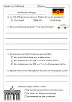 Vorschau - Arbeitsblätter - Quiz zum Mauerfall-Check (DDR) - mit Lösung - Deckblatt