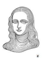 Vorschau - Mal- und Bastelvorlagen - Mona Lisa zum Ausmalen - neues Design 2 - Seite 1