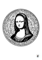 Vorschau - Mal- und Bastelvorlagen - Mona Lisa zum Ausmalen - neues Design 6 - Seite 1