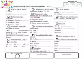 Aperçu - Feuilles d'exercices - Plan de travail CE1 et CE2 pour l'année - Page 1