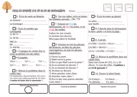 Aperçu - Feuilles d'exercices - Plan de travail CE1 et CE2 pour l'année - Page 2