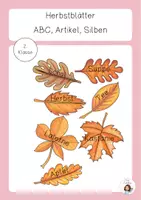Vorschau - Spiele - Herbstblätter: Silben, ABC, Artikel, Nomen - Deckblatt