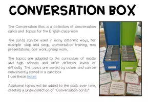 Vista previa - Unidades / Secuencias / Situaciones de Aprendizaje - CONVERSATION BOX - More than 2000 Conversation Cards and 90 topics for English classes - página 1