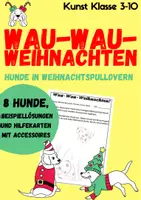 Vorschau - Arbeitsblätter - Kunst Weihnachten: Christmas Dogs (Vertretung, Kunst, 45-Minuten) - Deckblatt