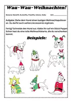 Vorschau - Arbeitsblätter - Kunst Weihnachten: Christmas Dogs (Vertretung, Kunst, 45-Minuten) - Seite 1