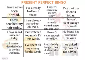 Aperçu - Jeux - Bingo du Present Perfect - Jeu en classe d'ESL - Page 2