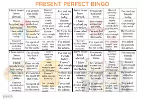 Aperçu - Jeux - Bingo du Present Perfect - Jeu en classe d'ESL - Page 1