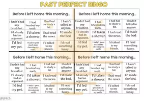 Aperçu - Jeux - Bingo du Past Perfect - Jeu en classe d'ESL - Page 1