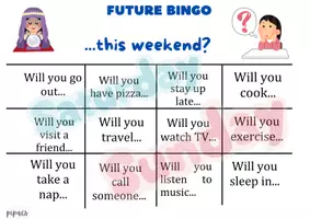 Aperçu - Jeux - Bingo du Future - Jeu en classe d'anglais - Page 1