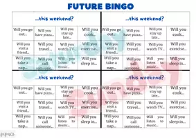 Aperçu - Jeux - Bingo du Future - Jeu en classe d'anglais - Page 2