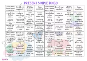anteprima - Giochi - Pacchetto Bingo Basic Tenses - Gioco in Classe per ESL - Pagina 2