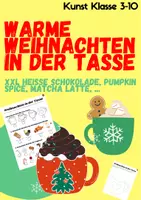 Vorschau - Mal- und Bastelvorlagen - Kunst: Weihnachten in der Tasse (45 Minuten, Vertretung) - Deckblatt