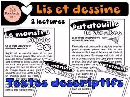 Aperçu - Feuilles d'exercices - Je lis et dessine MONSTRE et SORCIÈRE - Page de couverture
