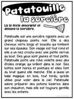 Aperçu - Feuilles d'exercices - Je lis et dessine MONSTRE et SORCIÈRE - Page 3