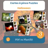Aperçu - Apprentissages en autonomie - Les cartes à pince puzzle sur Halloween - Page de couverture