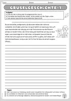 Vorschau - Arbeitsblätter - Halloween - Gruselgeschichten / Halloweengeschichte verfassen (Schreibanlässe, Geschichtenanfänge für das Schreiben einer Erlebniserzählung) - Seite 1