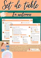 Vorschau - Arbeitsblätter - Set de table: En automne - Deckblatt