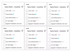 Vorschau - Arbeitsblätter - Checkliste: Plastik aus Papier - Deckblatt