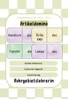 Vorschau - Arbeitsblätter - Artikeldomino Artikel Genus Nomen Wortarten - Deckblatt