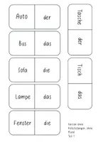 Vorschau - Arbeitsblätter - Artikeldomino Artikel Genus Nomen Wortarten - Seite 1