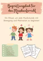 Vorschau - Mal- und Bastelvorlagen - Begrüßungslied mit Bewegungen für den Musikunterricht - Deckblatt