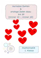 Vorschau - Spiele - Verliebte Zahlen und dazugehörige analoge Zahlen bis 20 - Deckblatt