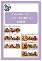 Vorschau - Bildkarten - Ferienkärtchen Grußkarten Schäferhundklasse Herbst #Klassentier - Deckblatt