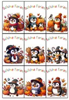 Vorschau - Bildkarten - Ferienkärtchen Grußkarten Pinguinklasse Herbst #Klassentier - Seite 1