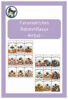 Vorschau - Bildkarten - Ferienkärtchen Grußkarten Roboterklasse Herbst #Klassentier - Deckblatt