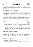 Vorschau - Arbeitsblätter - Lese- und Lückentext - Halloween - Klasse 2/3 - Seite 1