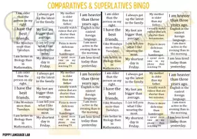 Vista previa - Juegos / Gamificación - Comparatives & Superlatives Bingo - ESL Classroom game - página 2